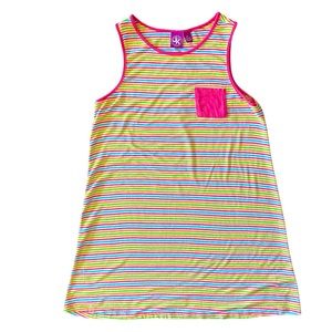 J Khaki Girls Multi-colored Striped Dress